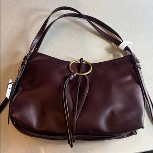 Elegant Brown Leather Shoulder Bag